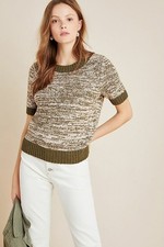 Anthropologie Jasper Button Back Knit Sweater NWT Medium Green Wool Alpaca