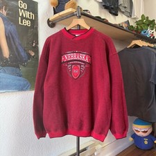 Vintage 90s Nebraska Huskers Embroidered Crest Crewneck