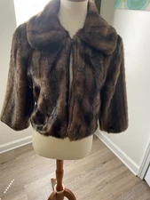 Cejon  Sz Small Women Black/Briwn Faux Fur Evening Jacket