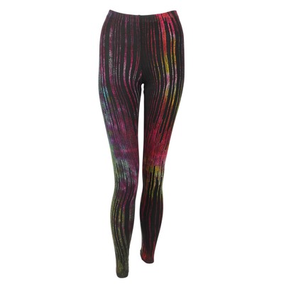 Leggings Batik Rain schwarz bunt tiedye Psy Goa Yoga Leggins Hippie Festival
