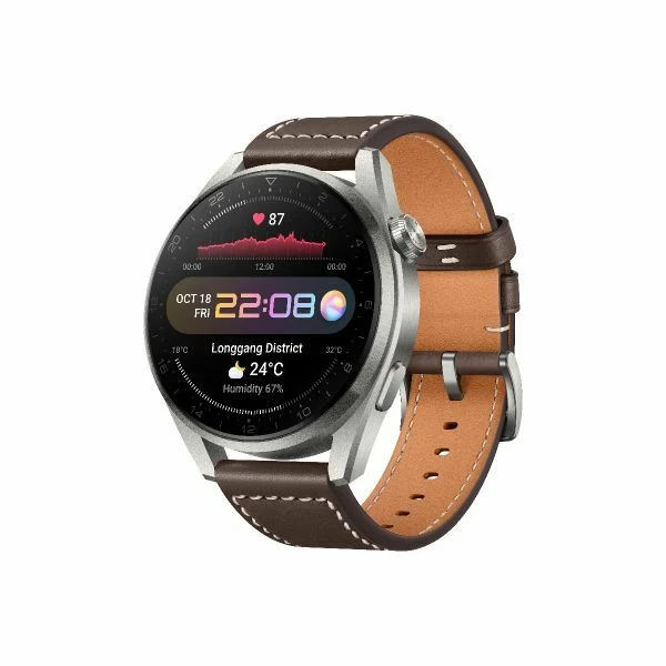 HUAWEI WATCH 3 Pro 48MM Sllver with Brown Leather Strap Smart Watch By  FedEx