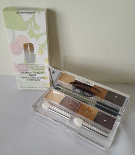 CLINIQUE ALL ABOUT SHADOW QUAD # 03 Morning Java *New (RRP $70) Now Discontinued - Picture 1 of 6