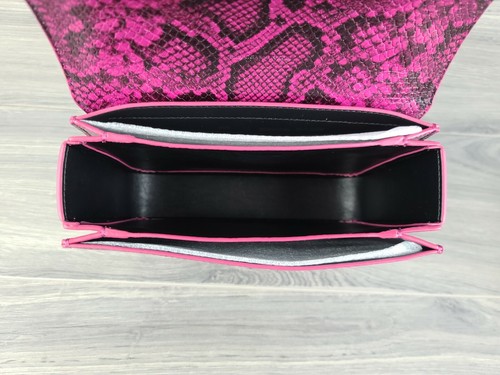 Rebecca Minkoff Crossbody Embossed Leather Love Too Handbag Dark Raspberry Pink - Picture 7 of 9