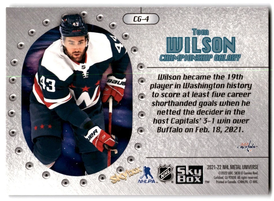 2021-22 Skybox Metal Universe Championship Galaxy Tom Wilson #CG-4 Washington - Image 2 of 2
