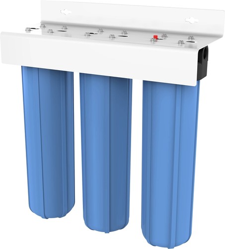 Grand système de filtration bleu à trois logements Pentair Pentek BBFS-222, 1" NPT #20... - Photo 1 sur 4