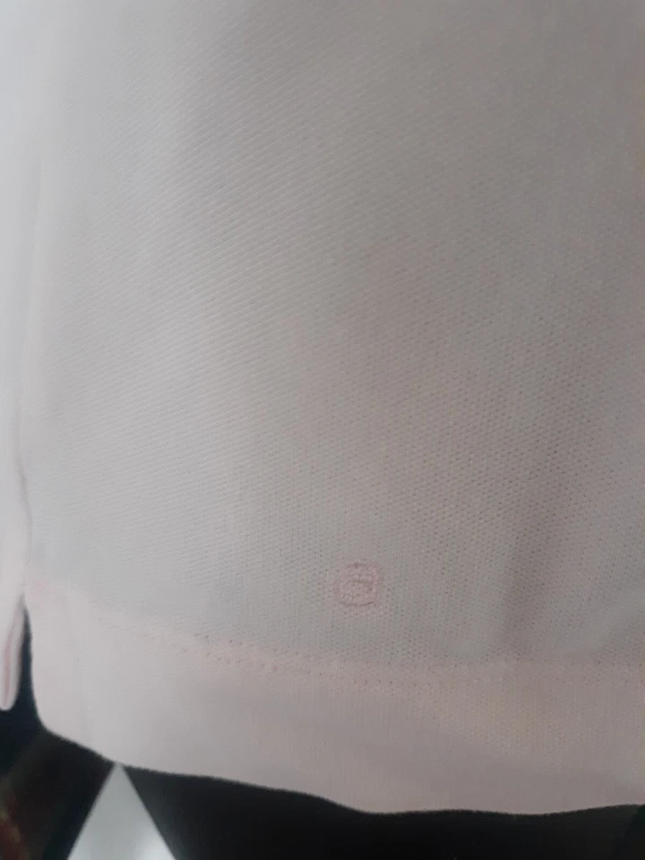 ASHWORTH Pale Pink Stretch Cotton Sleeveless 3-Button Front Polo Ladies L - Image 4 of 4