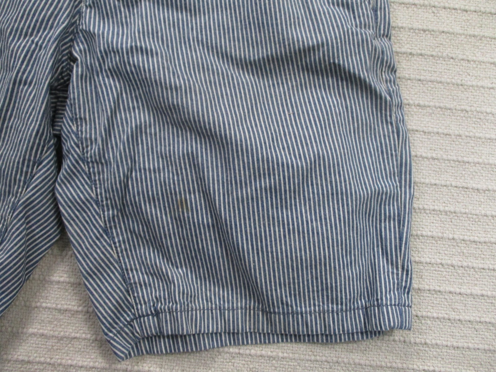 Gap Mens Shorts 34 Blue Striped Denim Straight Fit Ch… Gem