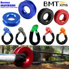 Recovery Ring Heavy Duty Snatch Block Pulley w/ Soft Shackle Tow Winch Rope