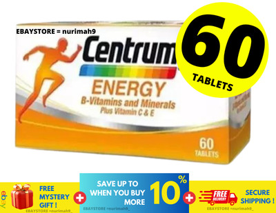 New Centrum Energy B-Vitamins and Minerals+Vitamin C & E  60s ( 1 BOX )