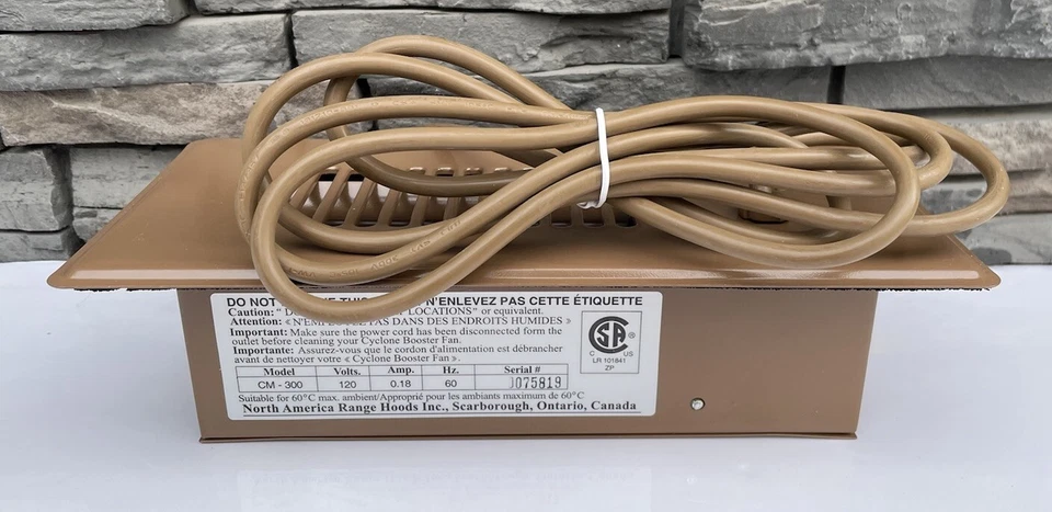 Cyclone Booster Fan Plus In Brown for vents 3" x 10" and 4" x 10" NEW Open Box - Image 3 of 4