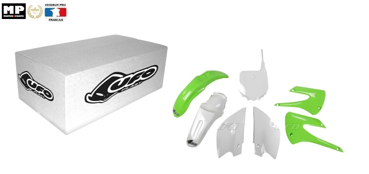Kit plastique UFO Kawasaki KX 85 restylé vert blanc 2013 carénage complet 01-13