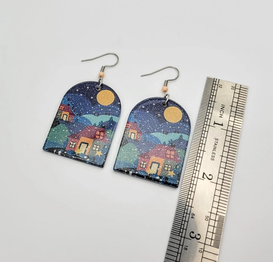 Pendiente colgante Country Scenic de lona para mujer de moda Foto 3 de 3