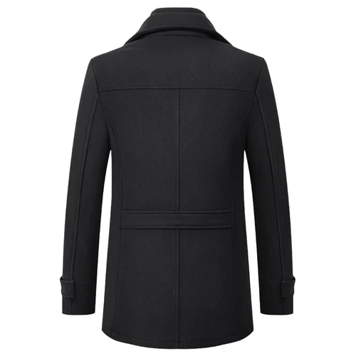 Mens Trench Coat Wool Blend Jacket Overcoat Business Winter Coat Warm Pea Coat - Bild 7 von 21