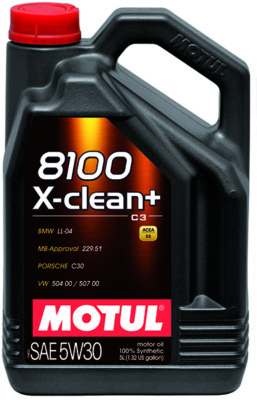 Motul 8100 X-clean+ SAE 5W-30 Fully Synthetic Engine Motor Oil 5 Liter Bottle