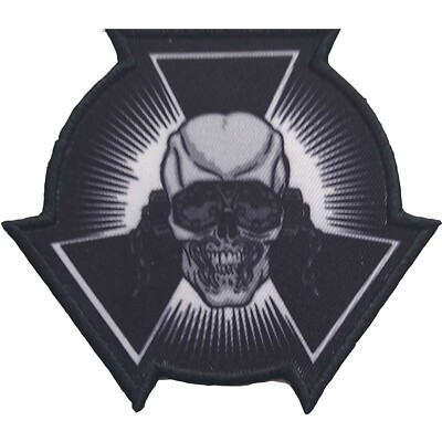 MEGADETH Patch: SKULL START : Vic hazard symbol  Official Lic Merchandise £pb