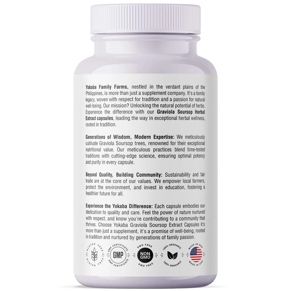 250 Cápsulas GRAVIOLA GUANÁBANA Extracto Hoja 5000mg Annona Muricata Foto 3 de 4