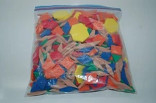 Large Bag of ETA Cuisenaire Pattern Blocks, Foam 6 Color Teaching Manipulative..