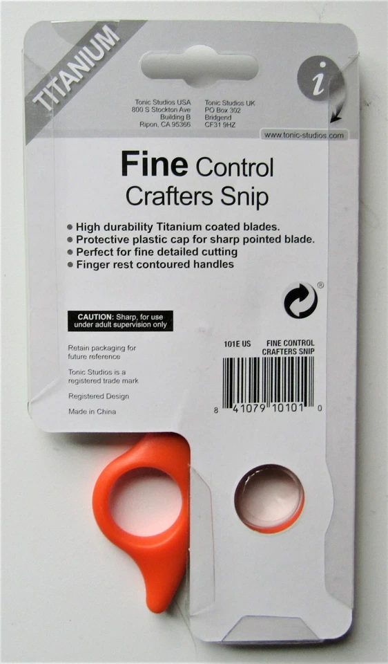 3 pair Tonic Studios Fine Control Crafters Snip Titanium Blades Orange Handle - Image 4 of 4