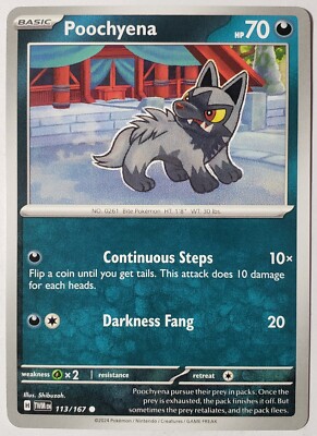 Poochyena 113/167 NM / M - Twilight Masquerade Pokemon Card