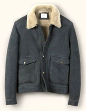 Billy Reid Made Italy DUKE Sheepskin Shearling Leather Jacket RRL Style-MEN- XL