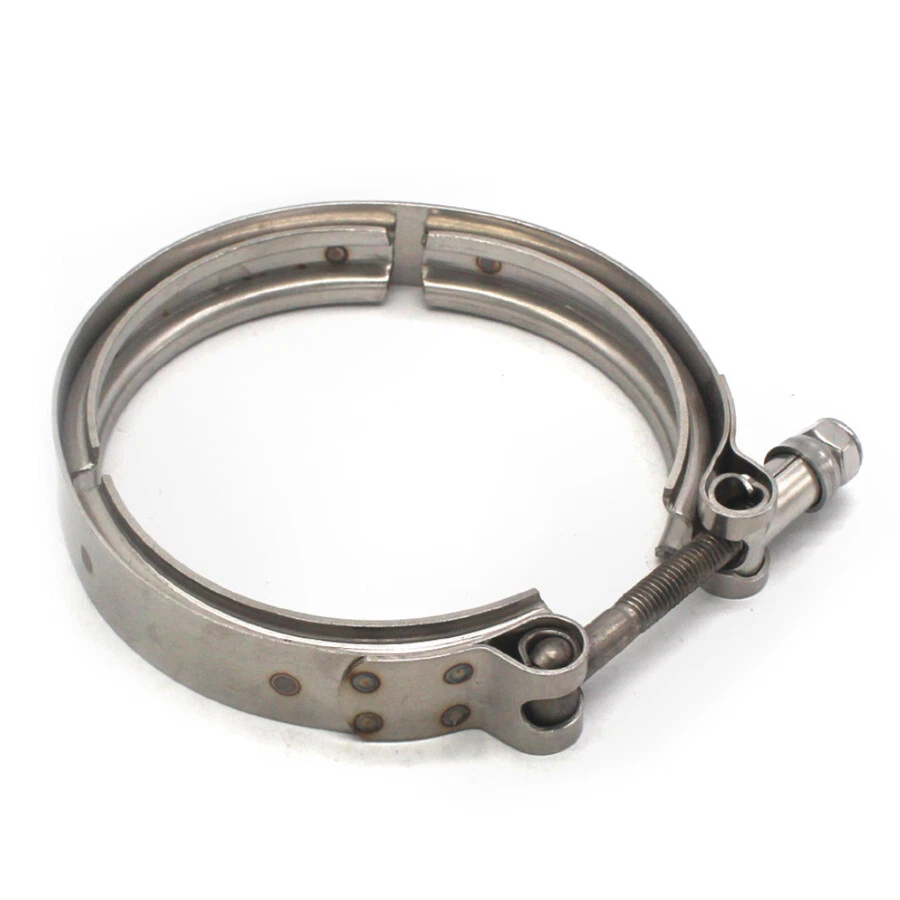 Adaptador de banda en V de codo de tubo descendente de 90 grados de acero inoxidable para Holset Turbo HY35 HX HE351 Foto 4 de 4