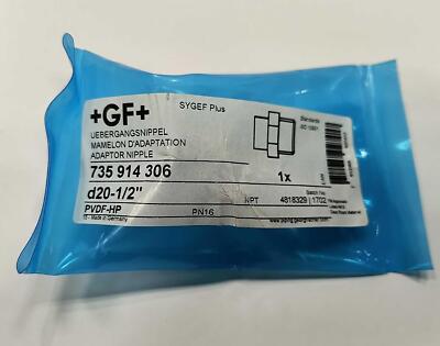 New +GF+ Georg Fischer Sygef Plus, 735 914 306 Adaptor Nipple D20 1/2''
