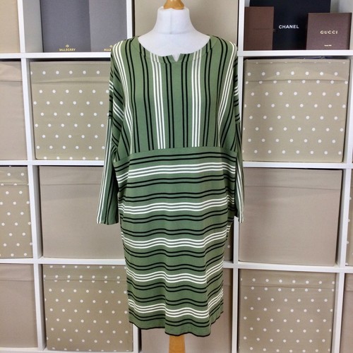 Masai Tunic Top Small Green Stripe Oversized 51" Chest Jersey Lagenlook
