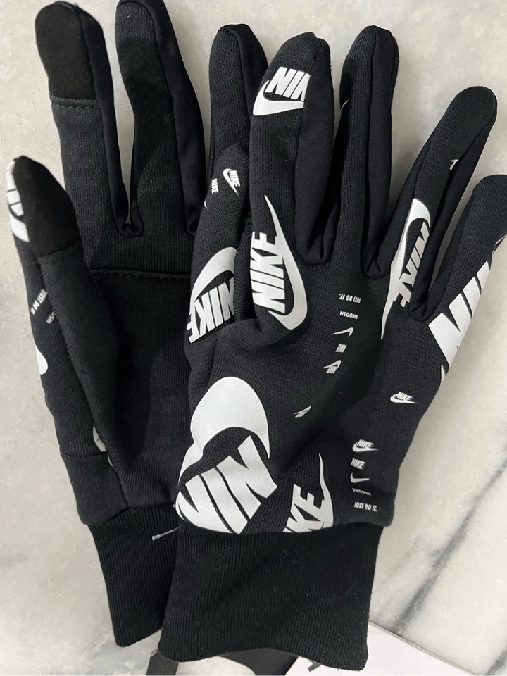 耐克 Club Fleece 手套跑步训练寒冷天气黑色男式 Med — 第 2/4 张图片