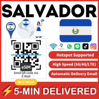[eSIM] El Salvador eSIM e-SIM card Travel Sim card Tarjeta eSIM Dato Data only 