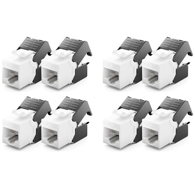 deleyCON 8x CAT6a Keystone Jack Modul RJ45 LAN DSL Netzwerk Kabel Adapter Buchse