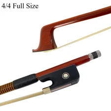 Brazilwood Cello Bow 4/4 with Ebony Frog, Natural Horsehair Well Balanced Light