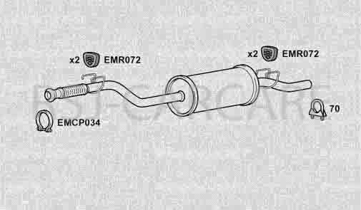 Klarius VW850K Exhaust Centre Box CRAFTER 2.5TDI 06-13