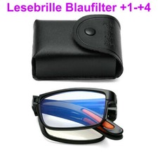Lesebrille Blaufilter Blaulichtfilter klappbar Brillenbox, Gürteltasche +1-+4 CE