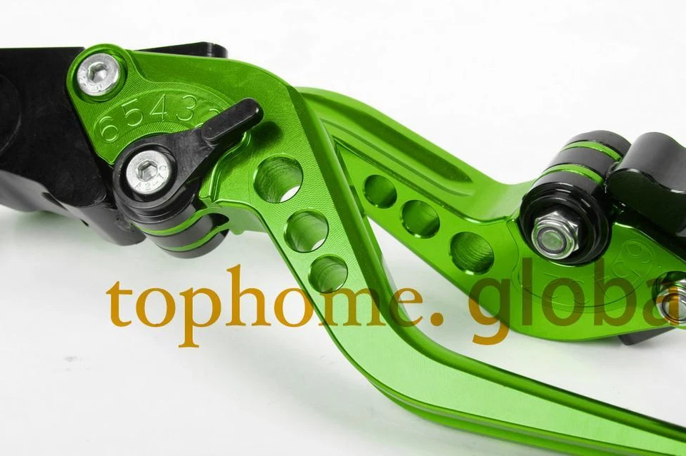 Palancas de freno de embrague CNC verdes cortas para Kawasaki Ninja 300R 2013-2017  Foto 4 de 4