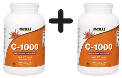 2 x NOW Foods Vitamin C-1000 with 100mg Bioflavonids - 500 (133,73 EUR/kg)