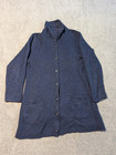Horny Toad Sweater Womens Xl Blue Boiled Wool Angora Blend Cardigan Long Duster