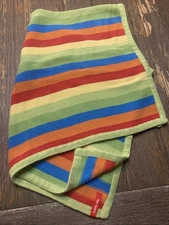 Rainbow Colored Baby Receiving Blanket 28 x 34 Cotton Colorful Soft