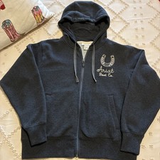 ARIAT WMN  S ZIP UP HOODIE SWEATSHIRT ARIAT BOOT CO LOGO MED GRAY NICE SALE 