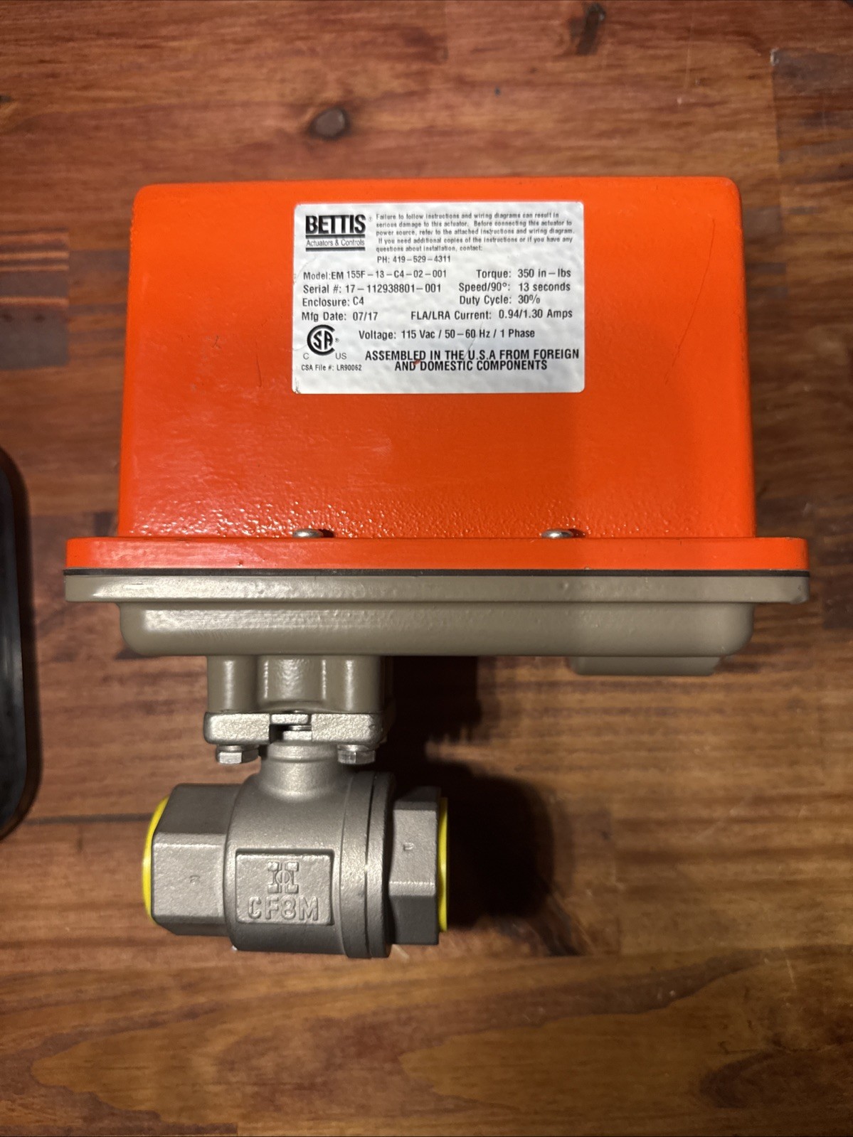 BETTIS EM 155F-13-C4-02-001 ACTUATOR & CONTROLS.