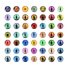 100 Pcs 6mm Mixed Colors Dragon Eyes DIY Round Glass Eyes Animals Crochet Eyes