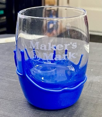 Rare Makers Mark Blue Wax Bourbon Whisky Glass
