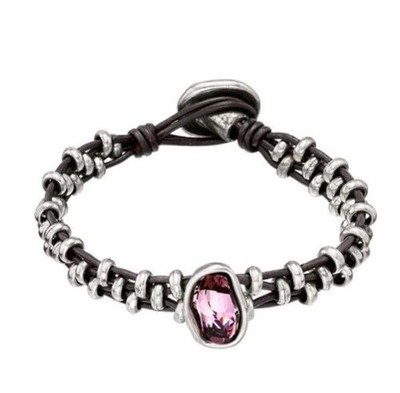 UNO DE 50 °  PULSERA ''I WILL SURVIVE''  - T. S.  -PLATA /SWAROVSKI - USADO