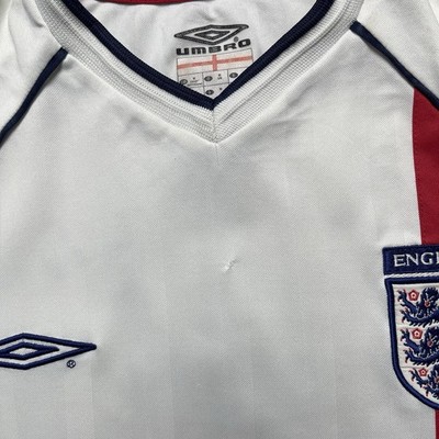 ENGLAND UMBRO 2002 WORLD CUP FOOTBALL SOCCER HOME JERSEY #7