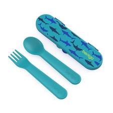 Bentgo Kids Plastic Utensil Set with Fork, Spoon,  Storage Case