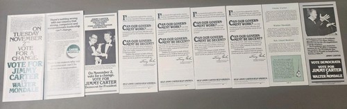 Lot Of 9 1976 Jimmy Carter W. J.C. CA Presidential Campaign Brochure Pamphlet - 第 2/10 張圖片