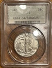 1942 Walking Liberty Half Dollar PCGS MS64 Doily Label