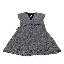 Express Abstract Dot Fit Flare Twist Front Flutter Sleeve Dress Size XL V Neck