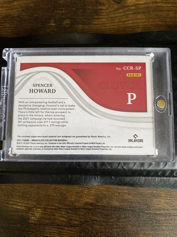 1/1 Spencer Howard Panini Immaculate Collection Clutch Rookie Card RC - Image 2 of 2