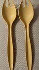 Tupperware Vintage Salad Serving Utensils 12'' Fork Spoon Set of 2 Harvest Gold — photo 1