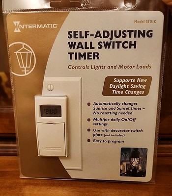 Intermatic ST01C Self Adjusting Wall Switch Timer Supports Daylight Savings New 